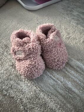 UGG Blush Pink Teddy Shearling Baby Slippers